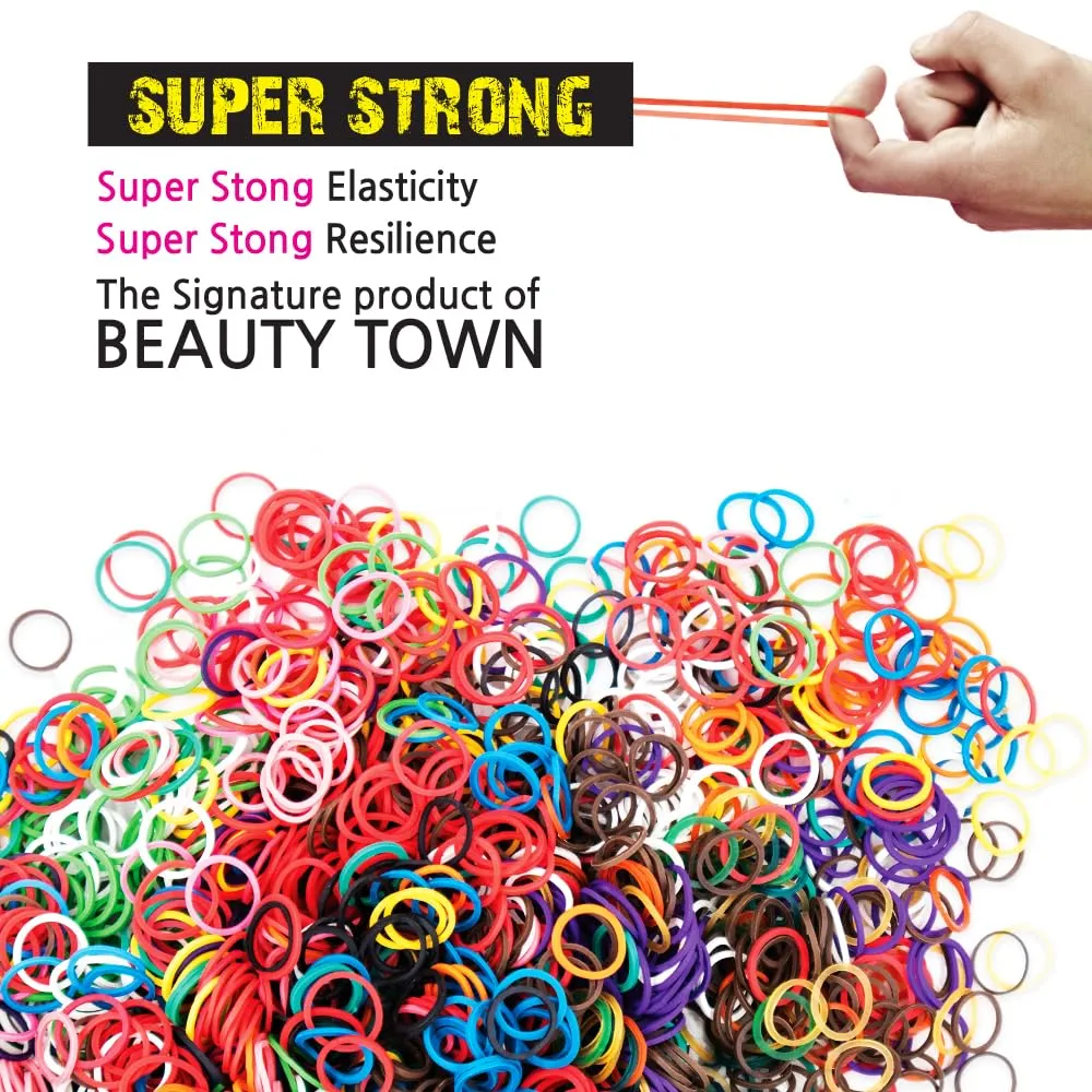 1 LB Rubber Bands Hair Band Soft Elastic Hair Accessories Braid Mini Hair Ties Stretchy Hair Ties No Damage Rubber Bands for Hair Made in Vietnam (Black)