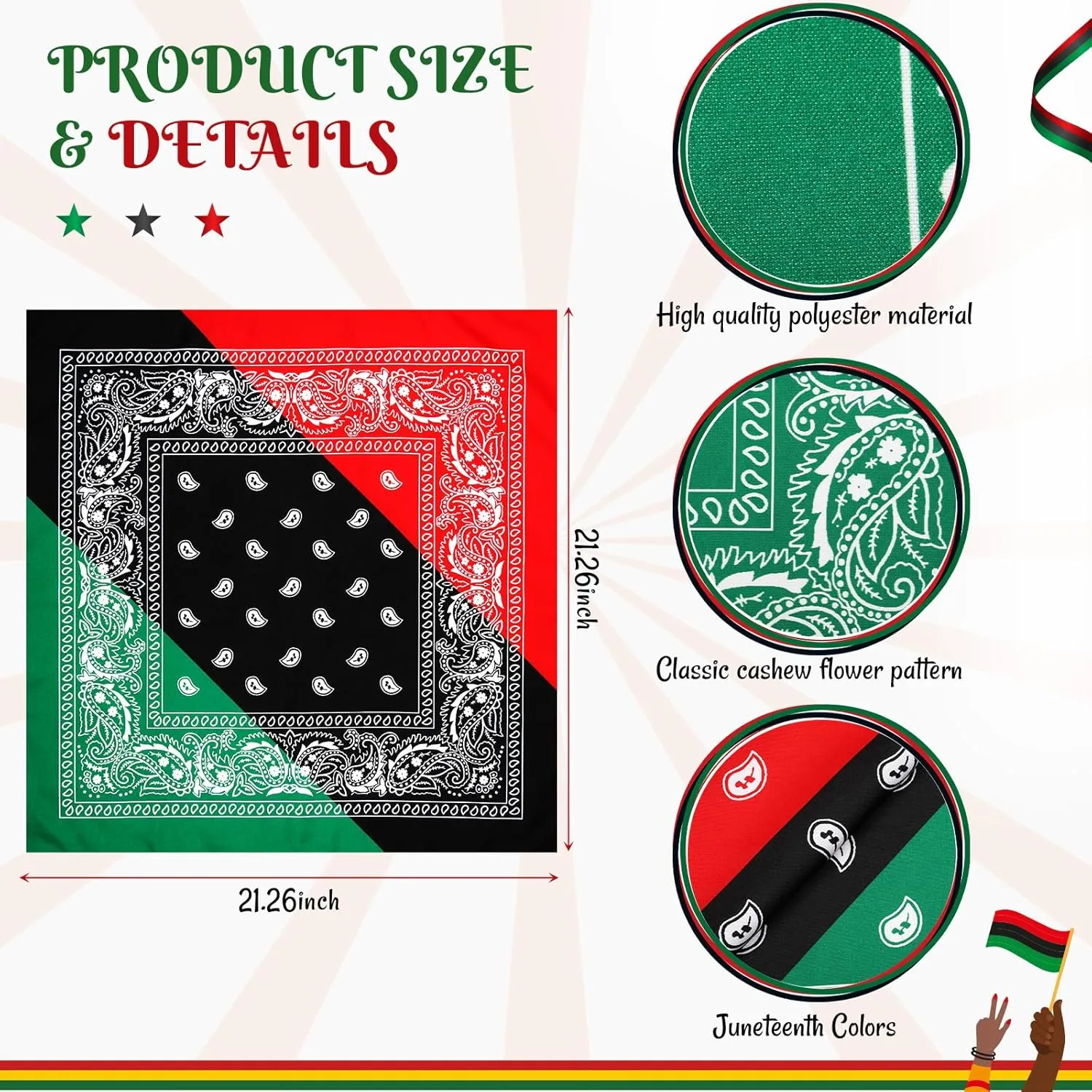 12 Pcs Square Handkerchief 21 Inch Bandanna Scarf for Women Men Afro Bandana Handkerchief Bandanas Cowboy Scarf