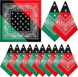 12 Pcs Square Handkerchief 21 Inch Bandanna Scarf for Women Men Afro Bandana Handkerchief Bandanas Cowboy Scarf