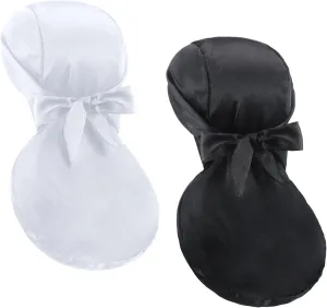 2 Pcs Do Rag for Women Motorcycle Helmet Liner Skull Cap Silk Helmet Hightail Hair Protector Accessories Durag