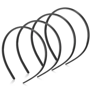 4 Pcs Thin Headbands Skinny Plastic Hair Bands with Teeth Non Slip Styling Hairband for Workout Face Washing Hairstyling Makeup for Sports Gym Running Daily Wear Hair Accessories No Slip Grip