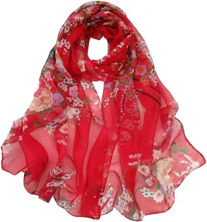 Acotavie Scarfs for Women Lightweight Fashion Scarves Print Floral Pattern Scarf Shawl Wraps