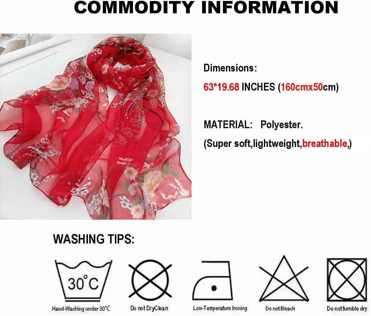 Acotavie Scarfs for Women Lightweight Fashion Scarves Print Floral Pattern Scarf Shawl Wraps