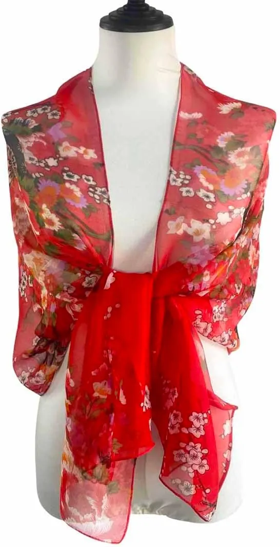 Acotavie Scarfs for Women Lightweight Fashion Scarves Print Floral Pattern Scarf Shawl Wraps