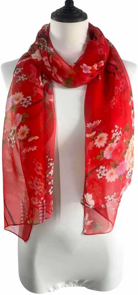 Acotavie Scarfs for Women Lightweight Fashion Scarves Print Floral Pattern Scarf Shawl Wraps