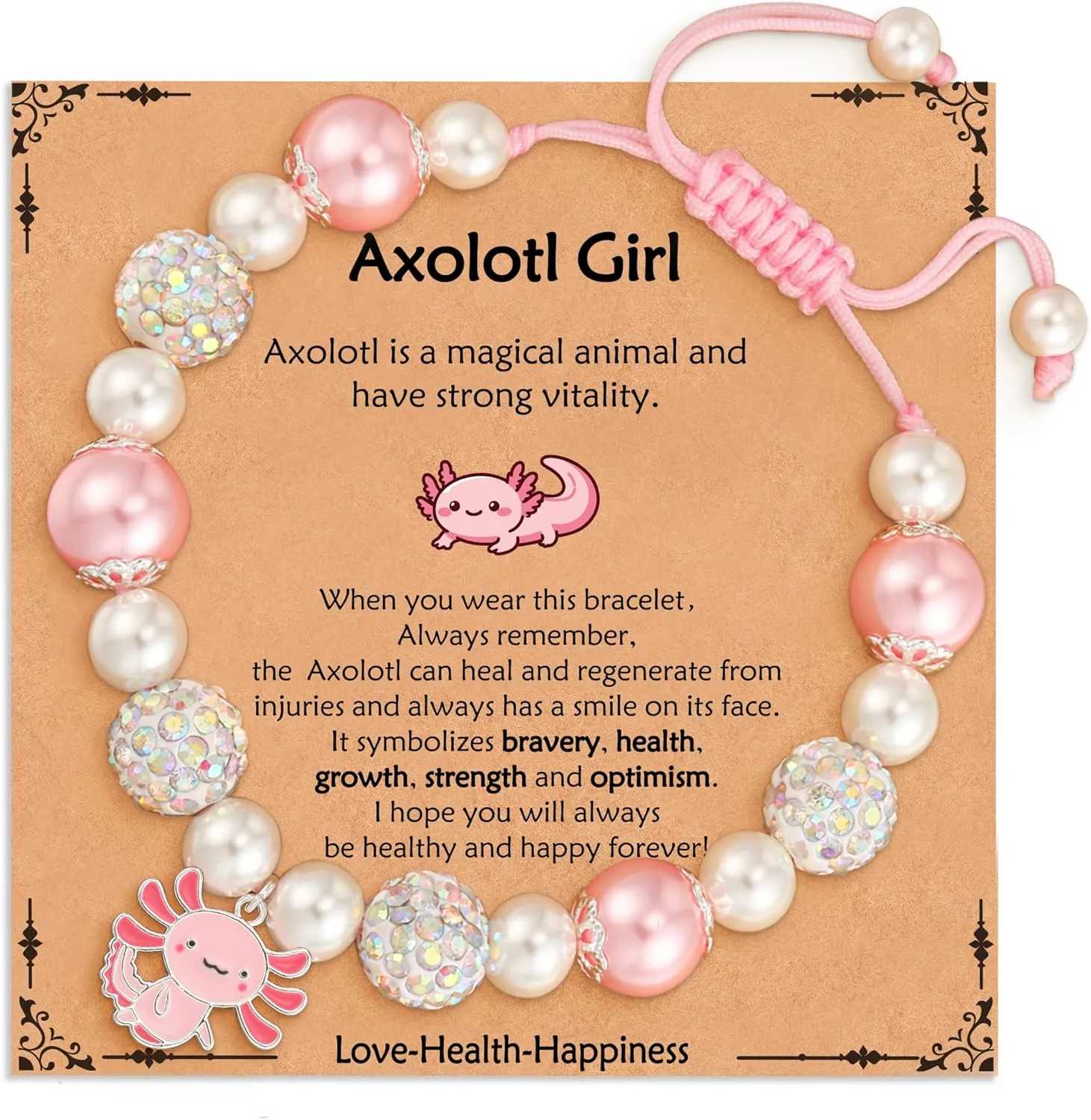 Axolotl/Horse Charm Bracelet Stuff Who Loved Horse/Axolotl Valentines Christmas Birthday Jewelry Gifts for Girls Kids Daughter