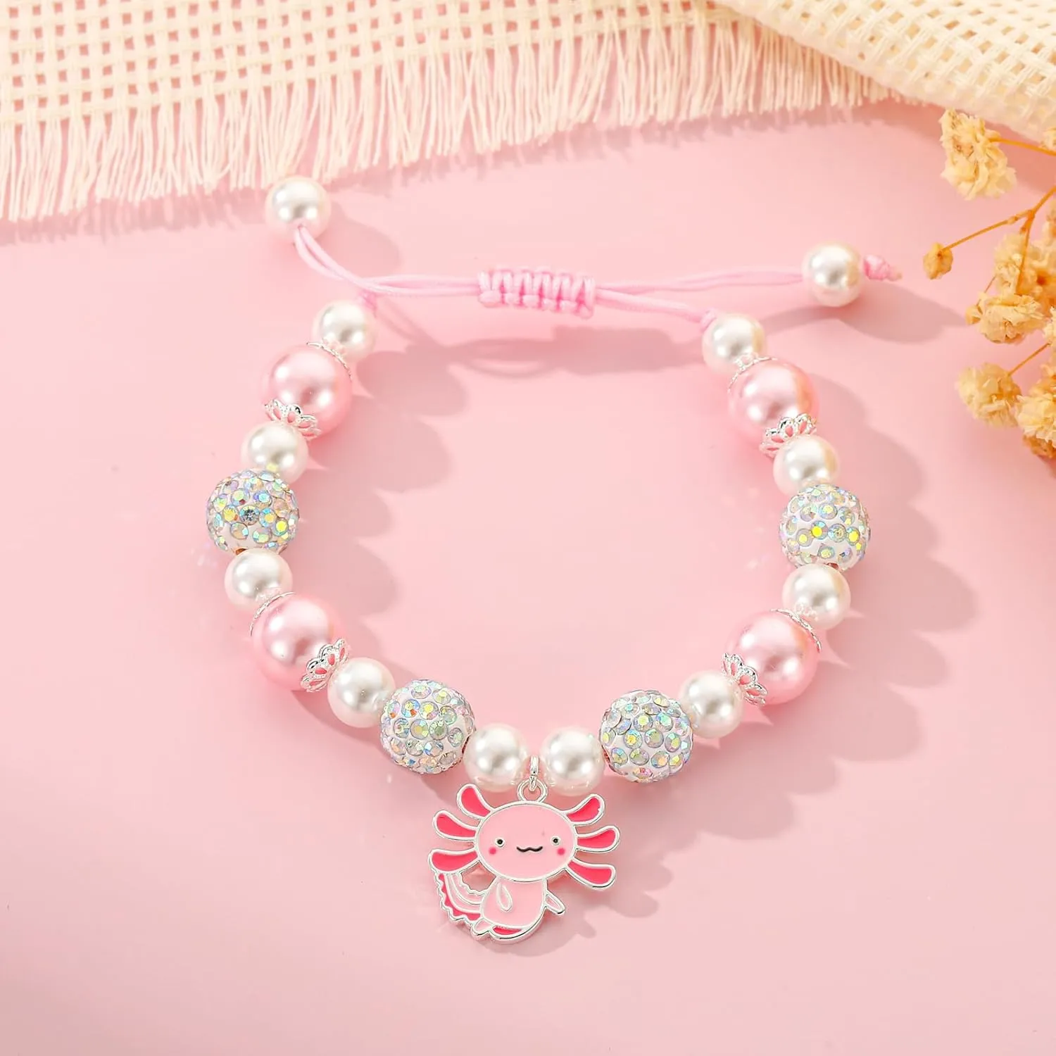 Axolotl/Horse Charm Bracelet Stuff Who Loved Horse/Axolotl Valentines Christmas Birthday Jewelry Gifts for Girls Kids Daughter
