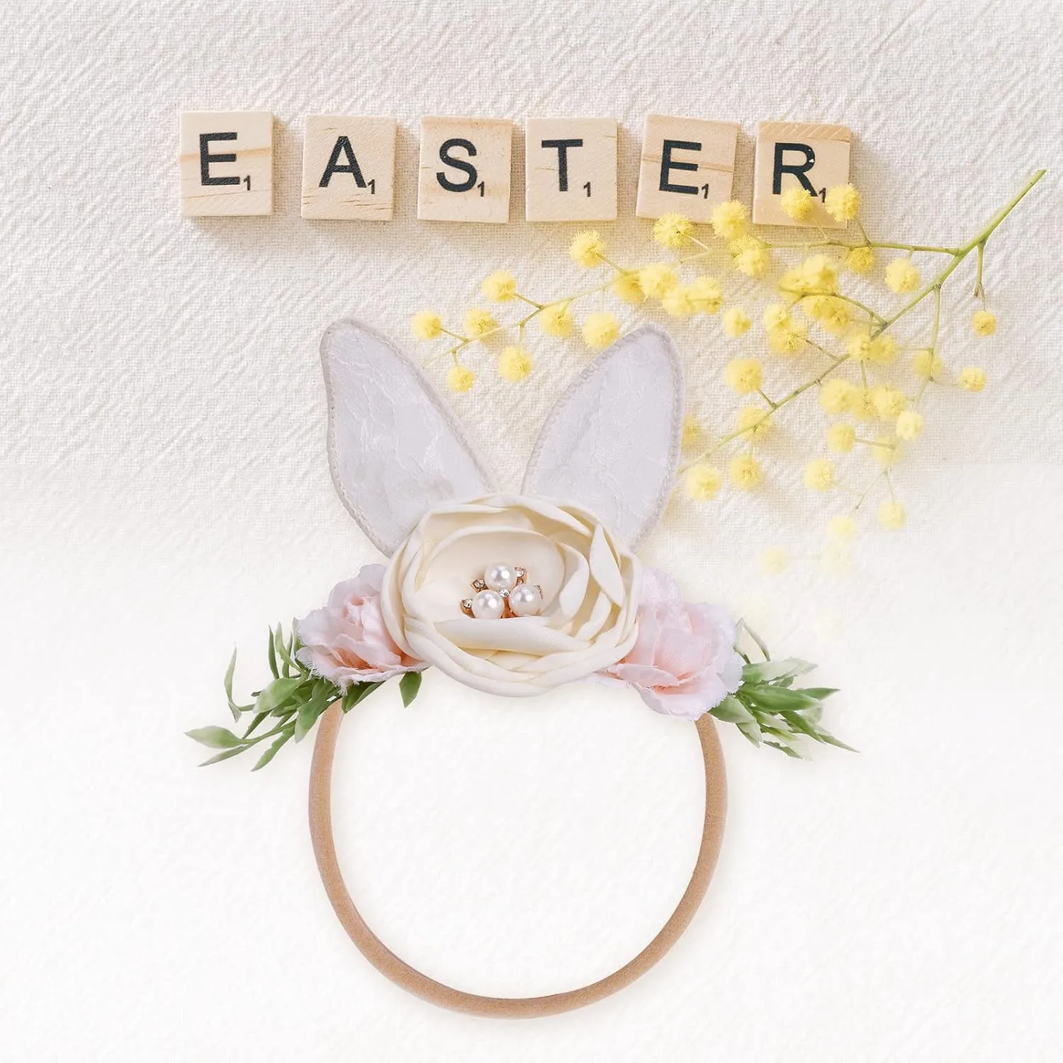 Baby Girl Floral Headbands Hair Bows Bunny Easter Headband Flower Crown Newborn Toddler Hair Accessories 1-6 years old
