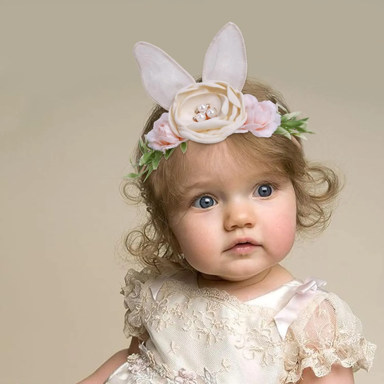 Baby Girl Floral Headbands Hair Bows Bunny Easter Headband Flower Crown Newborn Toddler Hair Accessories 1-6 years old
