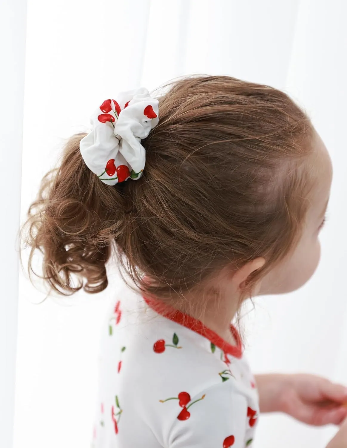Baby Girls Hair Scrunchies Hair Ties for Girl Kids 3PCS Hair Accessories Toddler Infants Kids Elastics, Lavender/Heart/Cherry