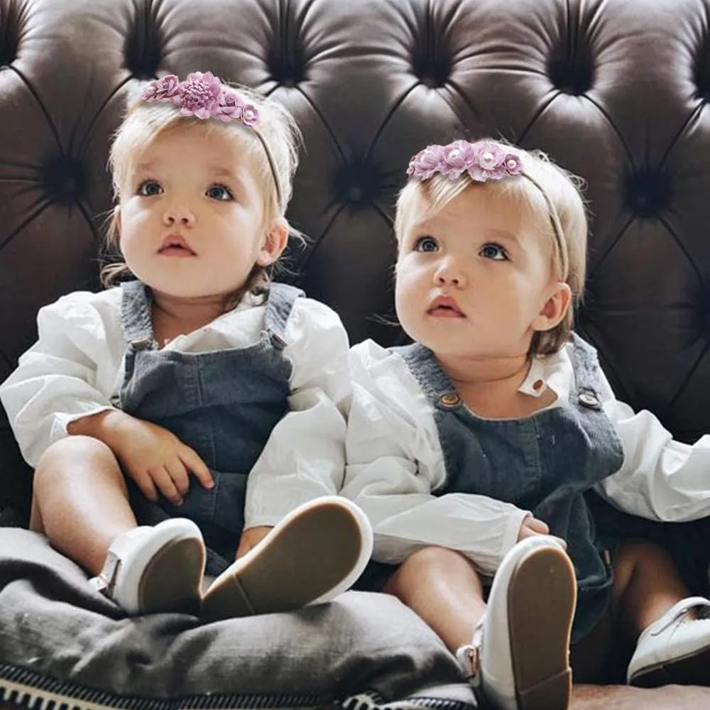 Baby Girls Headbands Flower Headband 6 Pcs Nylon Elastic Headbands Newborn Hair Bows Hair Accessories Gifts for Infant Toddlers Kids