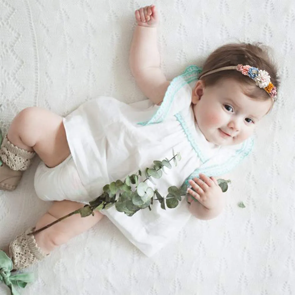 Baby Girls Headbands Flower Headband 6 Pcs Nylon Elastic Headbands Newborn Hair Bows Hair Accessories Gifts for Infant Toddlers Kids