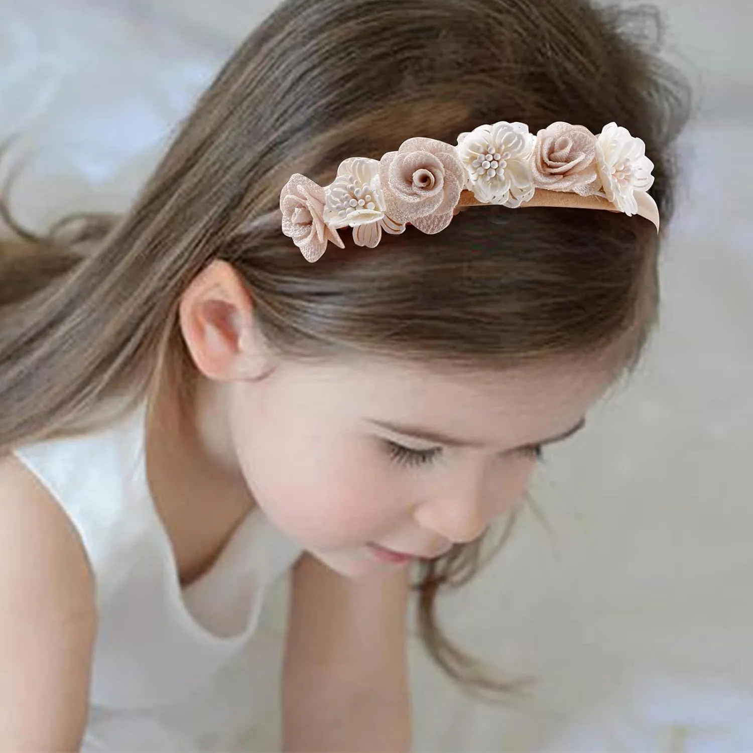 Baby Girls Headbands Flower Headband 6 Pcs Nylon Elastic Headbands Newborn Hair Bows Hair Accessories Gifts for Infant Toddlers Kids