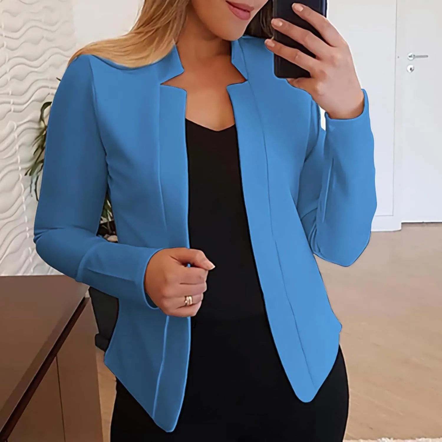 Blazers for Women Short Fall Jackets Tops Long Sleeve Shirts Casual Lightweight Cardigan Coat Cropped Blazer, Small