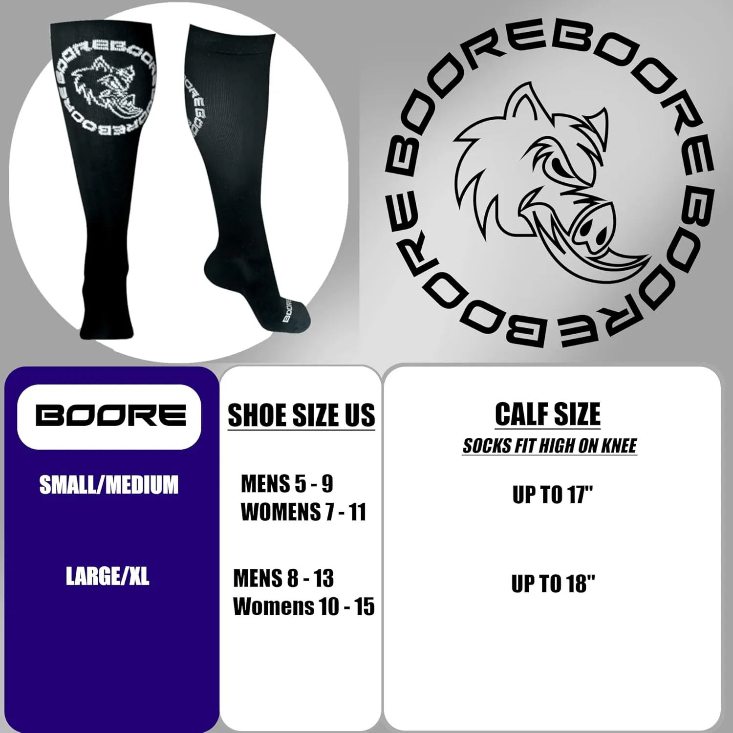 BOORE - Deadlift OCR socks Weightlifting Compression Socks With Shin Drag Protection Men Women Running Lifting Knee High Sock