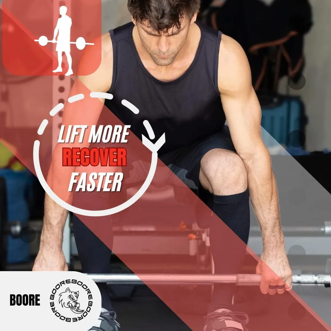 BOORE - Deadlift OCR socks Weightlifting Compression Socks With Shin Drag Protection Men Women Running Lifting Knee High Sock