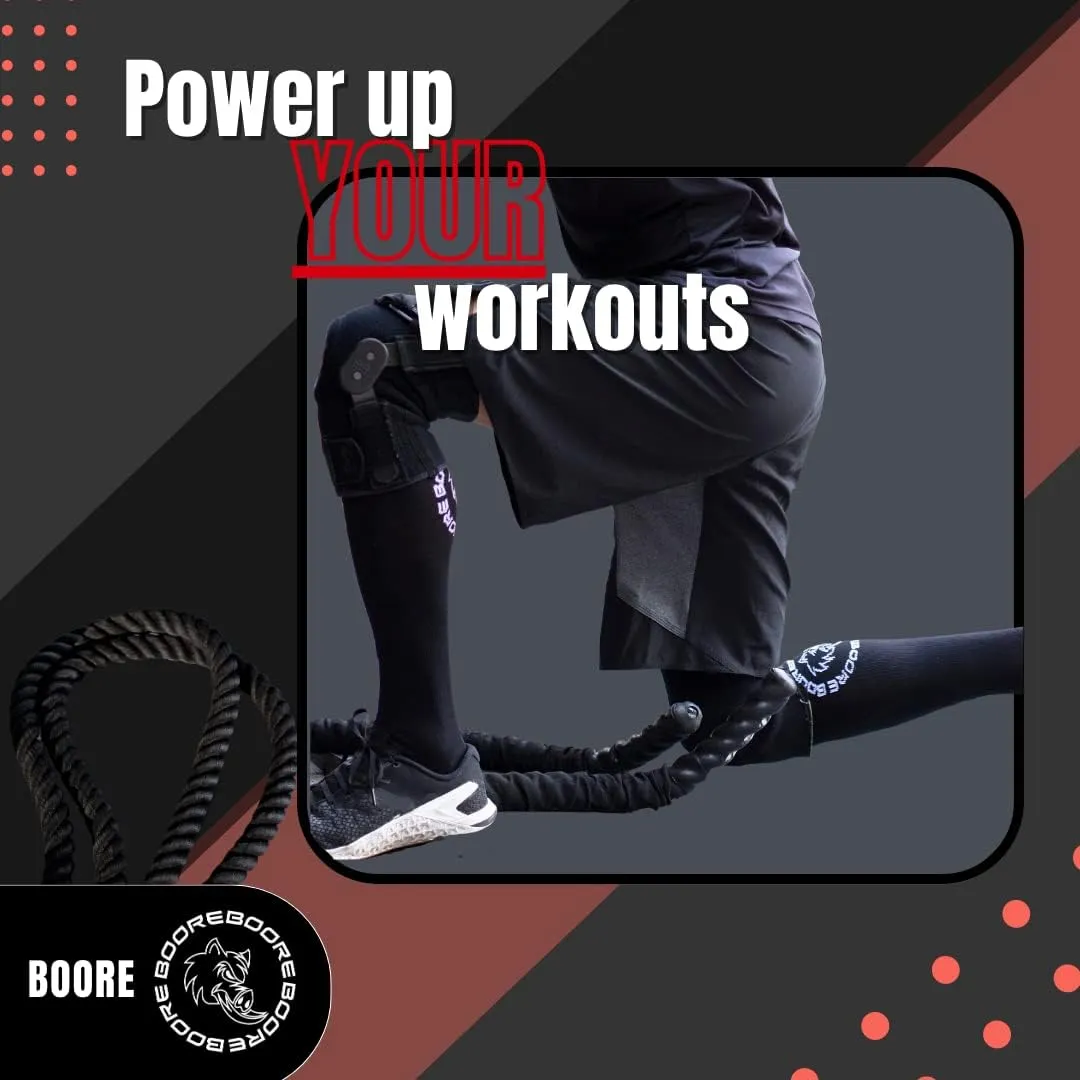 BOORE - Deadlift OCR socks Weightlifting Compression Socks With Shin Drag Protection Men Women Running Lifting Knee High Sock