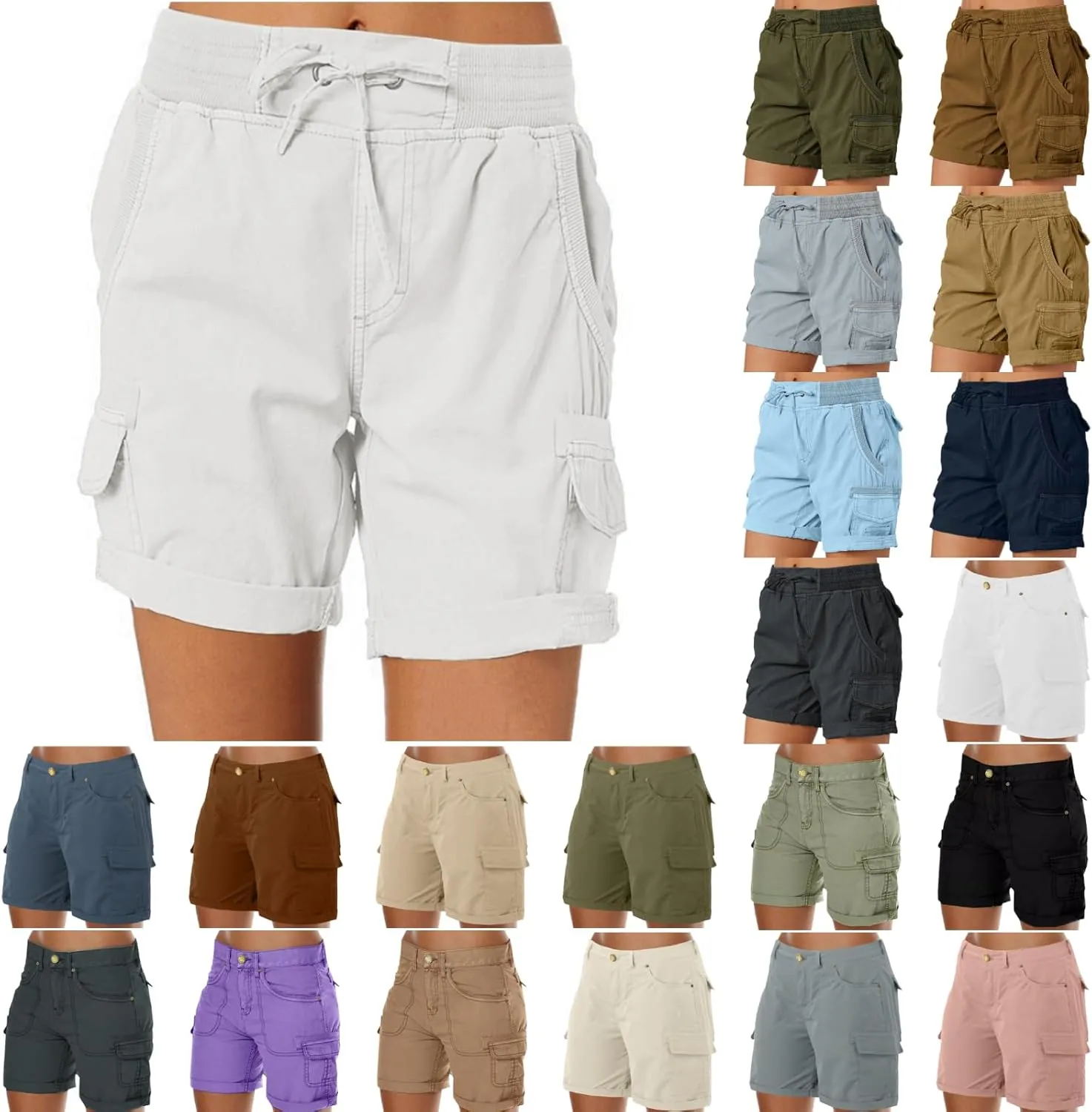 Cargo Shorts Women Loose Casual Shorts Outdoor Hiking Shorts Golf Running Athletic Shorts Summer Bermuda Shorts