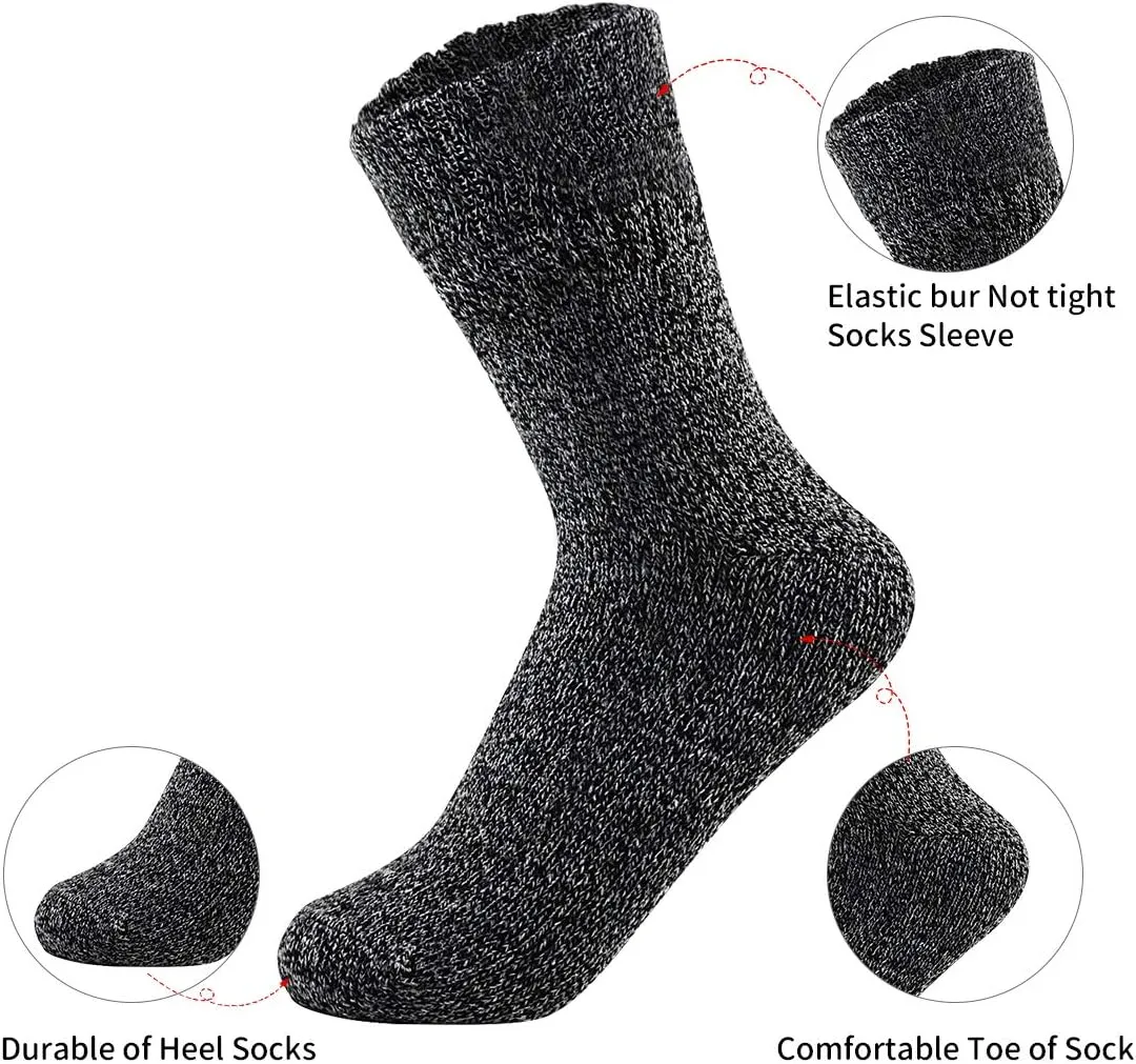 Century Star Women's Knit Pattern Sports Socks - Crew Cut, Warm & Soft Cashmere Blend for Winter