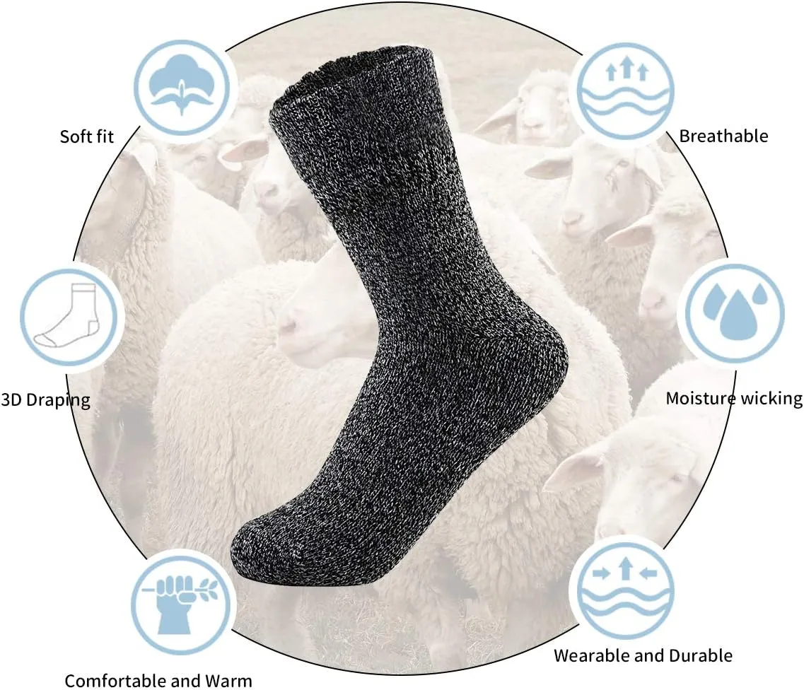 Century Star Women's Knit Pattern Sports Socks - Crew Cut, Warm & Soft Cashmere Blend for Winter