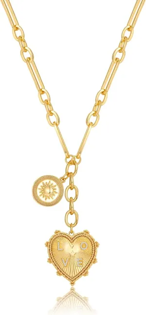 CLASSYZINT 18K Gold Plated Coin Lion Head Pendant Necklace Chunky Paperclip Choker Necklace For Gifts On Birthday Holidays For Women Girls