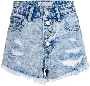 COMLIFE Women's Summer Holes Shorts Irregular Denim Shorts Tassels Denim Pants Mid Waisted Shorts