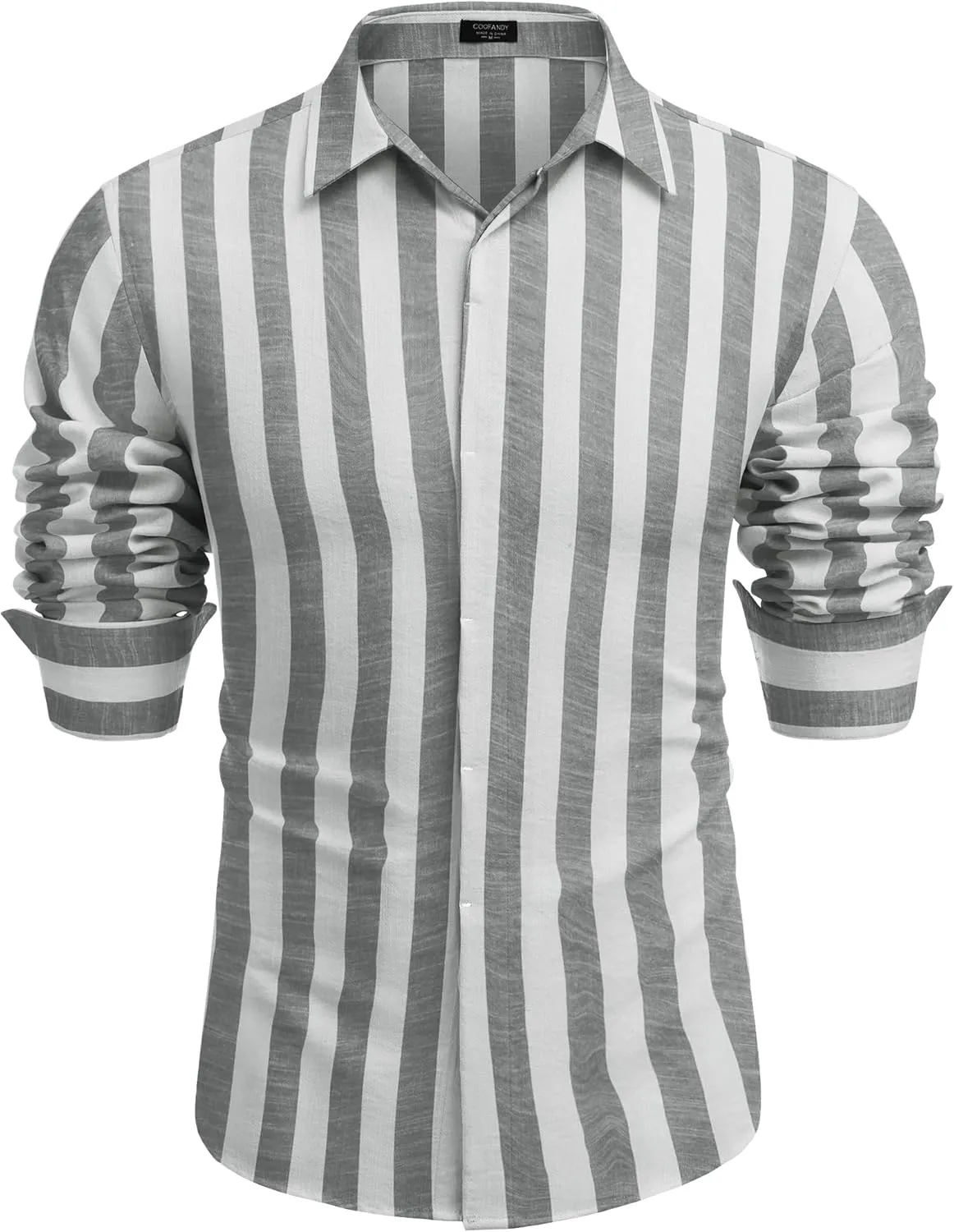 COOFANDY Men's Casual Shirt Long Sleeve Casual Button Down Shirt for Men Summer Beach Wedding Shirt