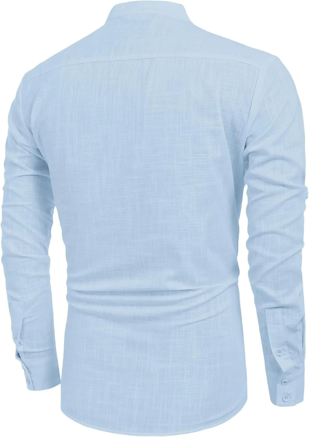 COOFANDY Men's Cotton Linen Henley T-Shirts Long Sleeve Hippie Casual Beach T-Shirts