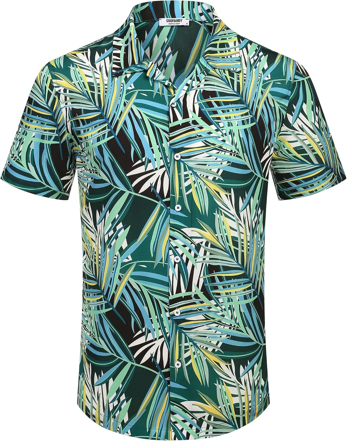 COOFANDY Mens Hawaiian Shirts Short Sleeve Tropical Button Down Shirt Floral Shirt Summer Beach Shirt