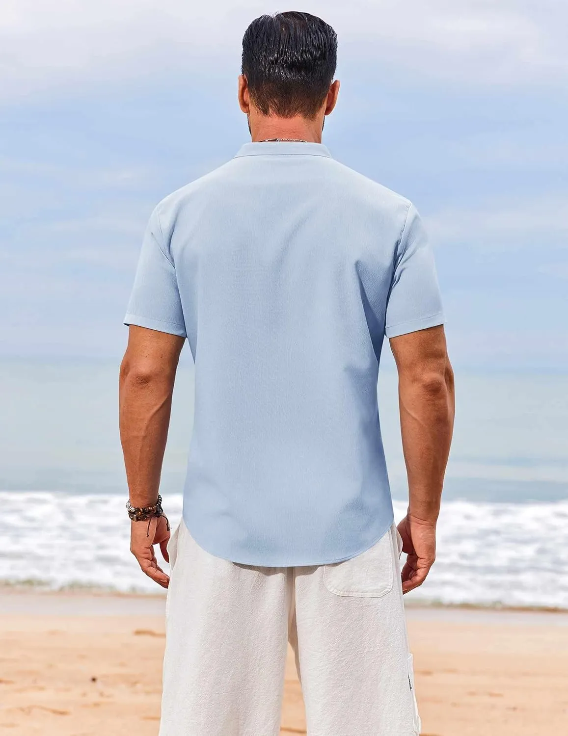 COOFANDY Men's Henley Shirt Short Sleeve Casual T-Shirt Summer Beach Hippie Henley Tee Shirt