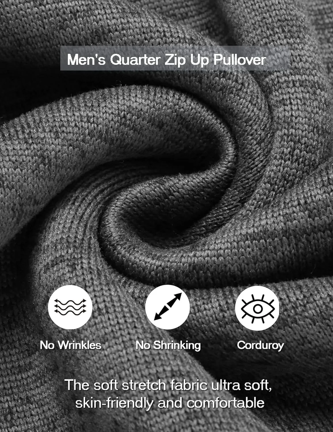 COOFANDY Men's Quarter Zip Pullover Casual Long Sleeve Sweater Slim Fit Sweater Mock Neck Polo Sweater