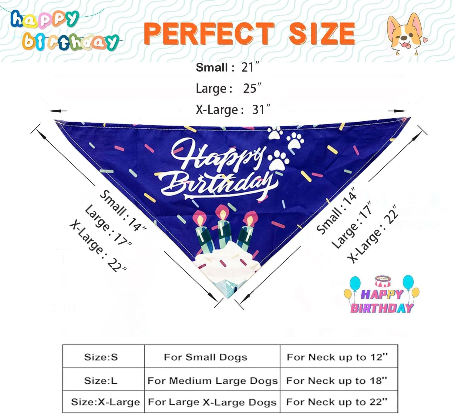 Dog Birthday Bandana Hat with Number Cute Party Supplies Dog Birthday Bandana for Small Medium Large Boy Girl Birthday Banner Blue Pink Pet Birthday Decoration Soft Triangle Scarf