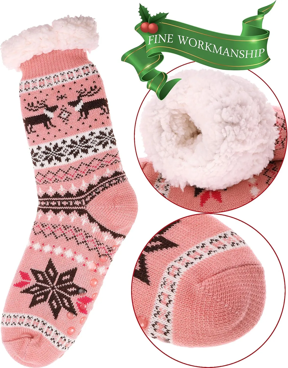EBMORE Women Slipper Fuzzy Socks Fluffy Cozy Cabin Warm Winter Soft Thick Comfy Fleece Non Slip Home Socks