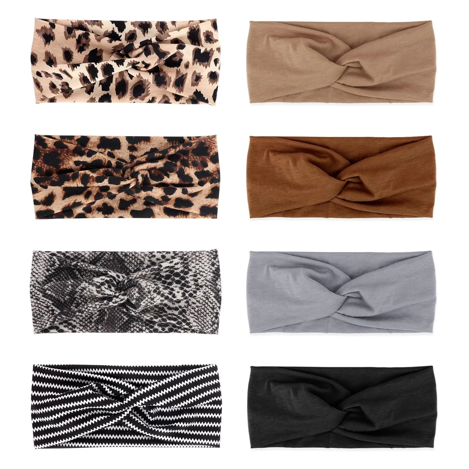 Elastic Knotted Headbands for Women Criss Cross Head Bands for Women's Hair Non Slip Boho Wrap Twisted Hair Accessories