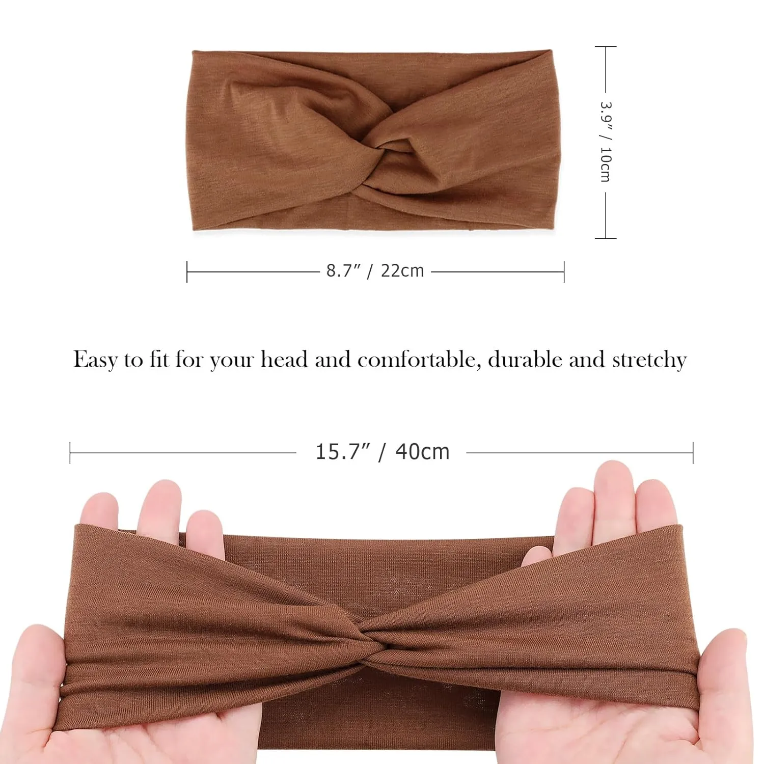 Elastic Knotted Headbands for Women Criss Cross Head Bands for Women's Hair Non Slip Boho Wrap Twisted Hair Accessories