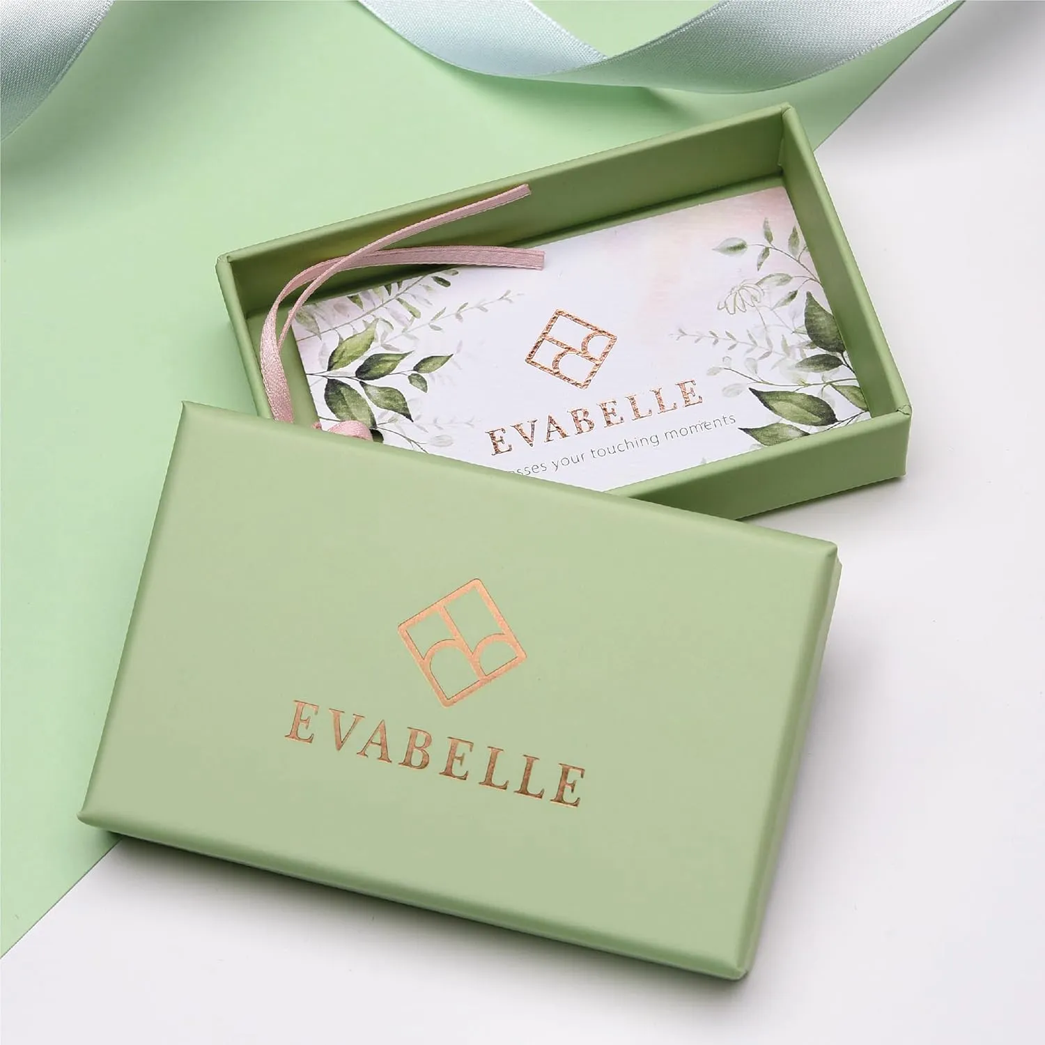 Evabelle Gold Layered Necklace for Women Trendy Jewelry 14K Real Gold Plated Chunky Chain Stackable Necklaces Dainty Choker Necklaces Rectangle Square Pendant Necklace