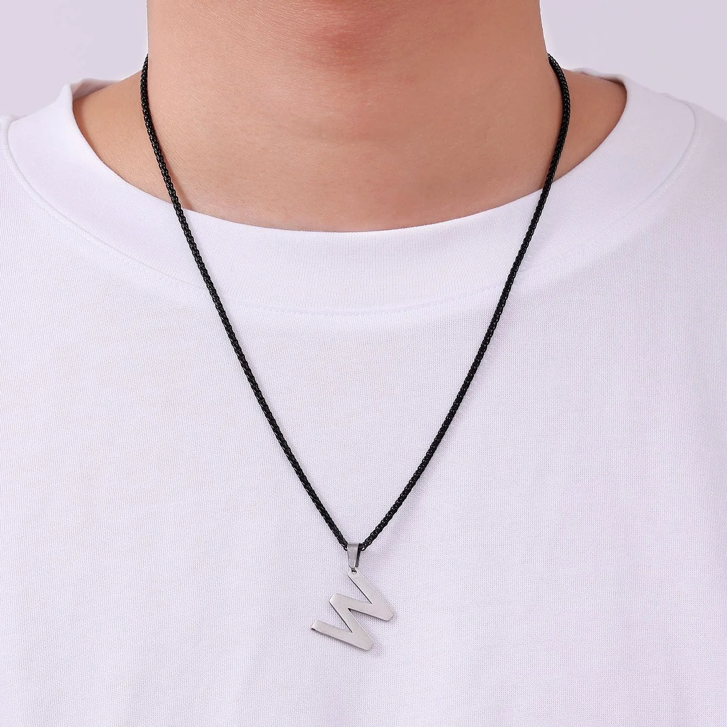 Fiusem Father's Day Gifts Black Wheat Chains for Men and Women, 2/2.5/3/4/5mm Stainless Steel Necklace Chain, Mens Necklace 16-28 Inch