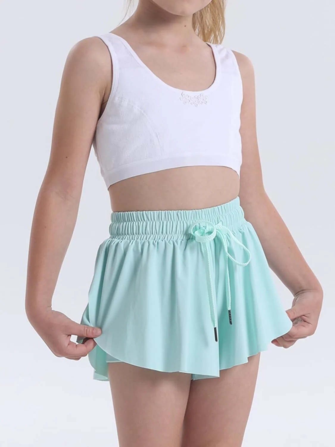 Flowy Shorts for Girls Athletic Running Biker Shorts Preppy Youth Butterfly Shorts