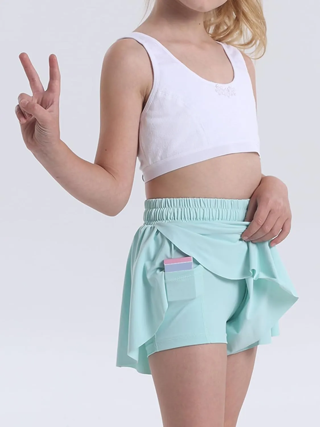 Flowy Shorts for Girls Athletic Running Biker Shorts Preppy Youth Butterfly Shorts