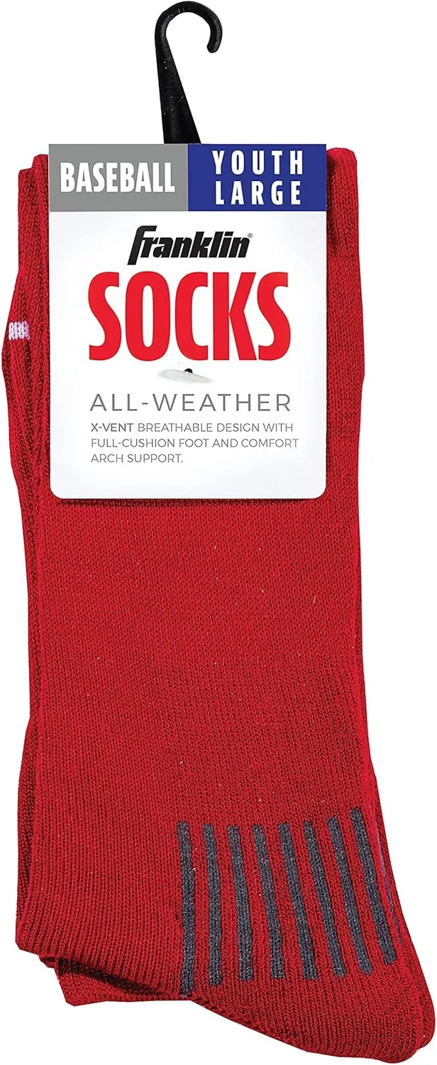 Franklin Sports Youth Baseball   Softball Socks - Baseball   Softball Knee Socks for Kids - Boys   Girls Tall Sports Socks
