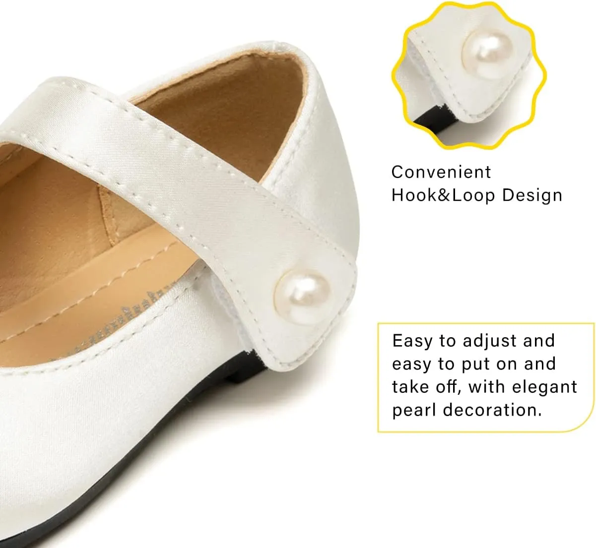 FUNKYMONKEY Toddler/Little Girl Mary Jane Dress Shoes Casual Slip on Ballet Flat