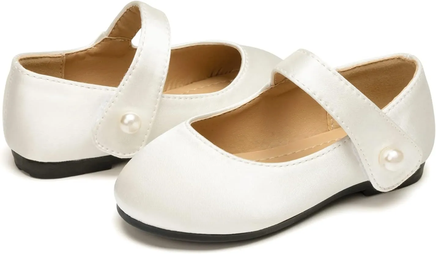 FUNKYMONKEY Toddler/Little Girl Mary Jane Dress Shoes Casual Slip on Ballet Flat