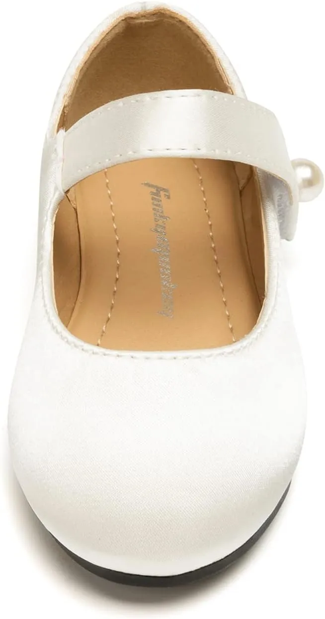 FUNKYMONKEY Toddler/Little Girl Mary Jane Dress Shoes Casual Slip on Ballet Flat