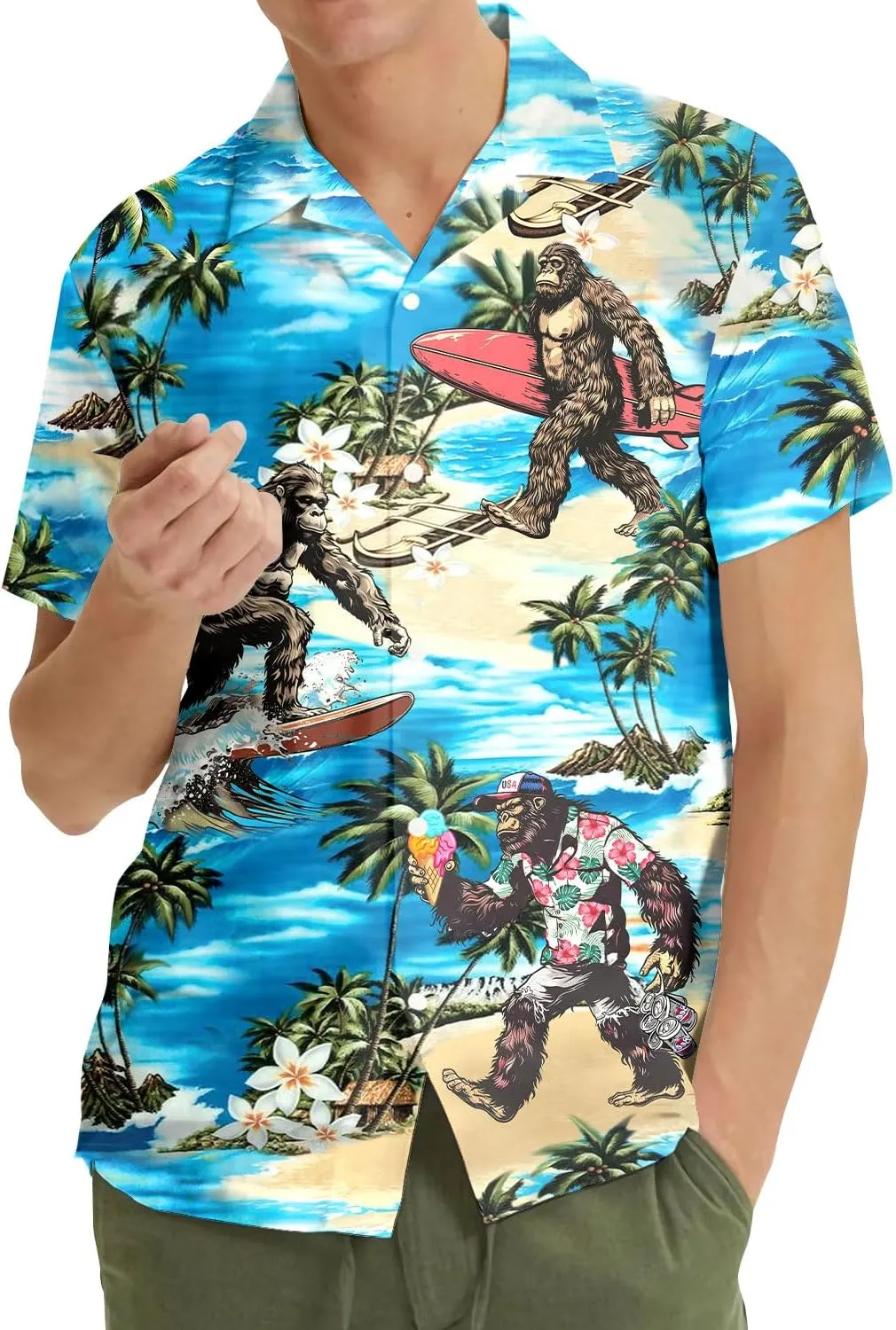 Funny Hawaiian Shirt for Men Casual Summer Shirt for Men Short Sleeve Button Down Shirt