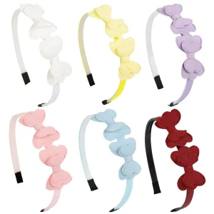 Girls Headband Cute Bow Girl Hair Accessories, 6 Packs Headbands for Girls Sweet Plain Bows Head Bands Hairbands Non Slip Headbands for Teens Toddler