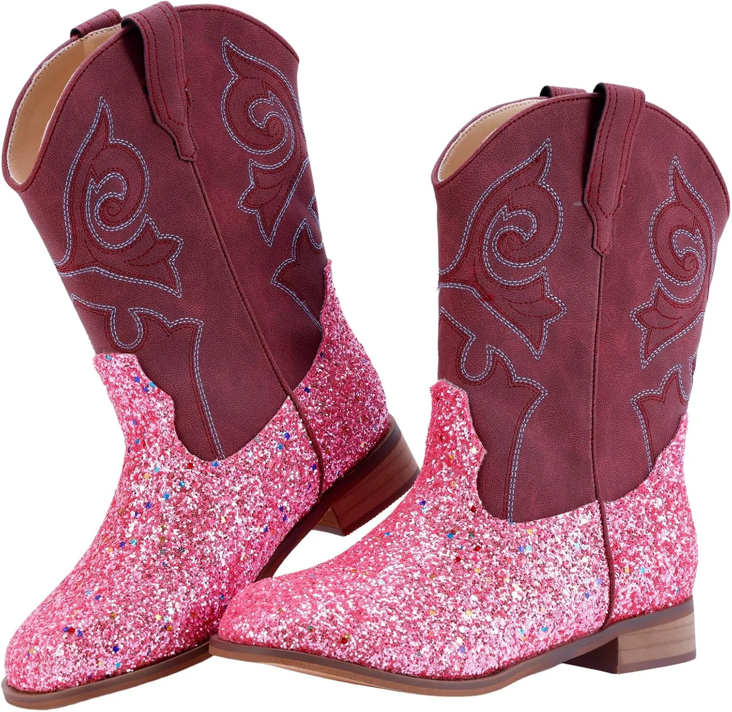 Glitter Girls Cowboy Boots Cowgirl Boots Kids Western Boot Round Toe with Walking Heel for Toddler/Little Kid/Big Kid