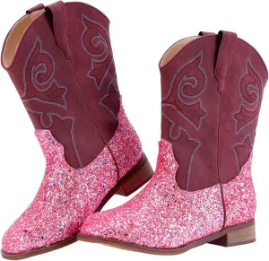 Glitter Girls Cowboy Boots Cowgirl Boots Kids Western Boot Round Toe with Walking Heel for Toddler/Little Kid/Big Kid