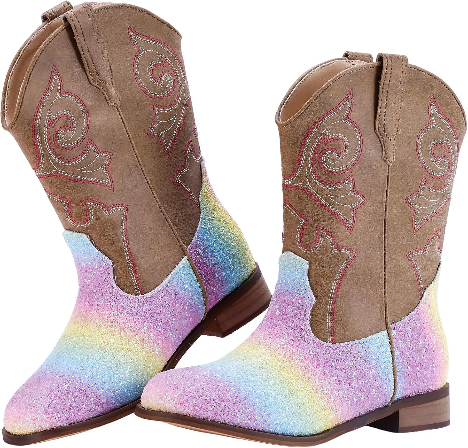 Glitter Girls Cowboy Boots Cowgirl Boots Kids Western Boot Round Toe with Walking Heel for Toddler/Little Kid/Big Kid