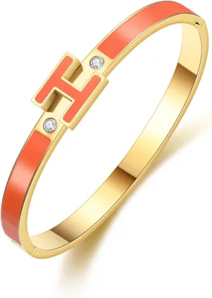 Gold Bracelets for Women,H Bracelet,Bangle Bracelets for Women,Dainty Bracelet Jewelry Easter Christmas Mothers Day Gifts for Women