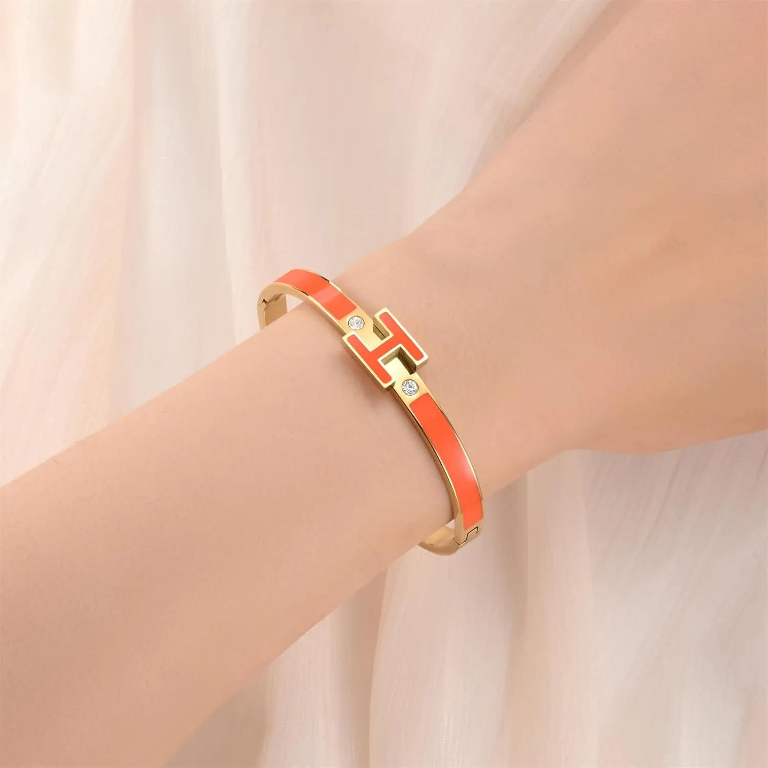 Gold Bracelets for Women,H Bracelet,Bangle Bracelets for Women,Dainty Bracelet Jewelry Easter Christmas Mothers Day Gifts for Women